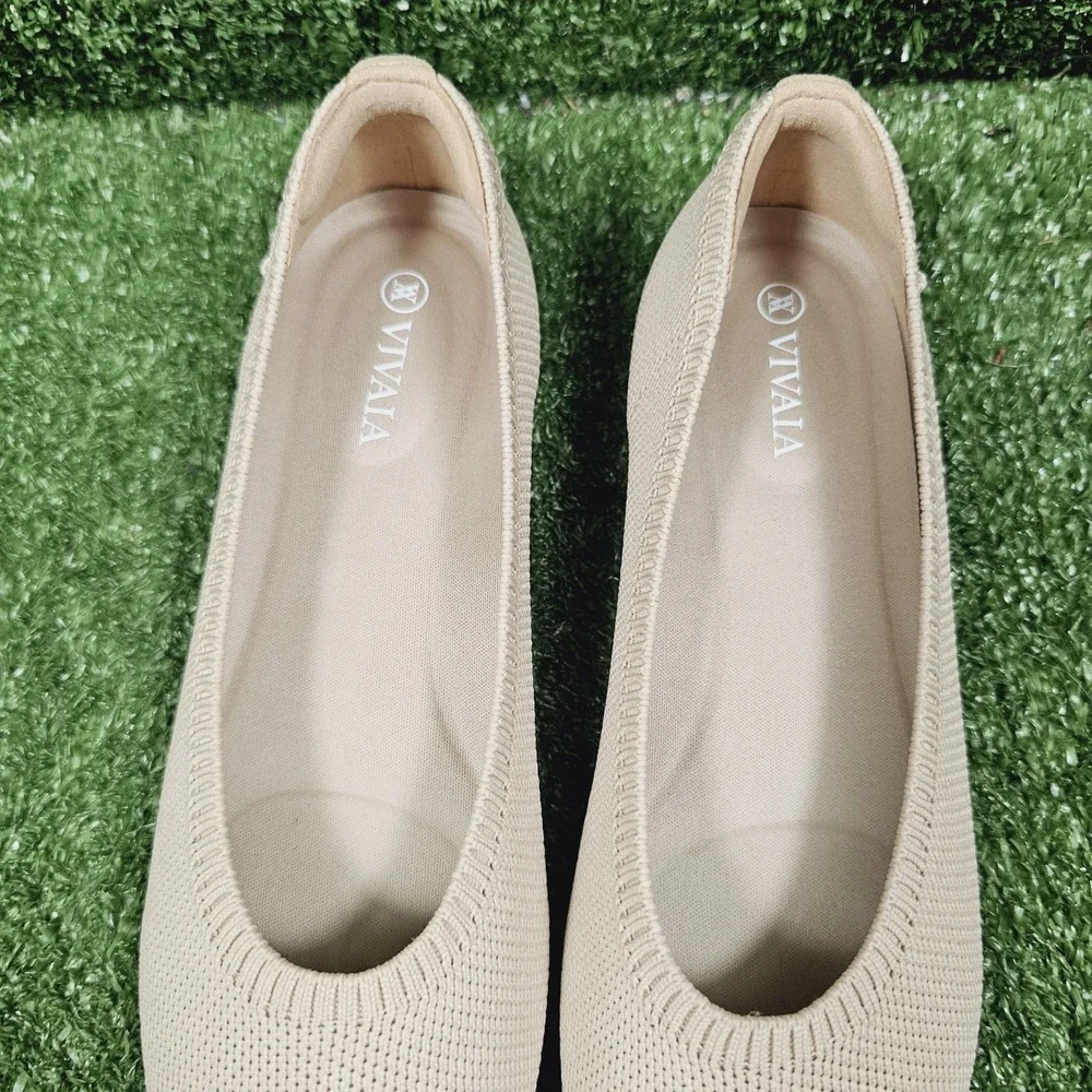 Vivaia Aria Ballet Almond Black Comfort Ballet Flats Womens 36.5 US Size 6